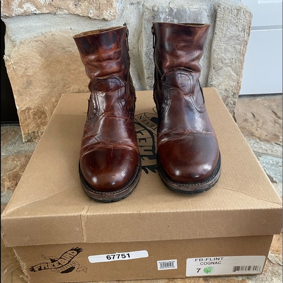 Freebird by Steven Shoes - Freebird Flint Leather Booties in Cognac 🍁